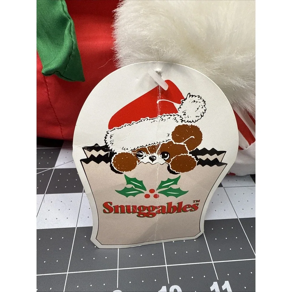 Vtg 1992 White Teddy Bear Happiness Aid By Well‎ Made Toys Christmas Snuggables